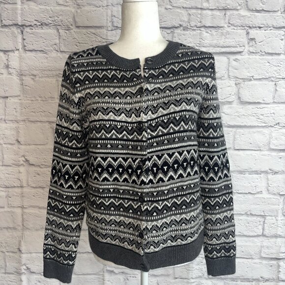 Talbots Women’s Grandmacore Lambswool Blend Beaded Cardigan Sweater Size Small - Picture 1 of 8